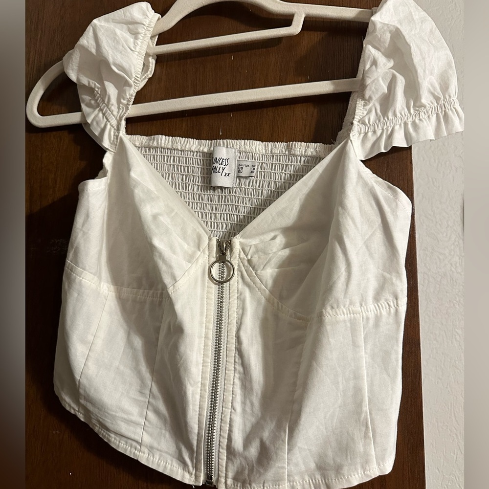 White cap sleeve top